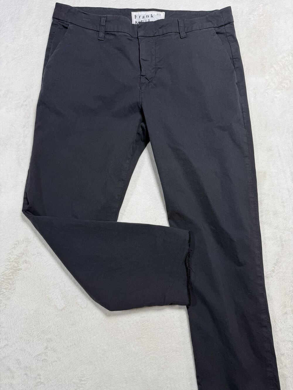 Frank & Eileen Wicklow Chino Pants Raw Hem Cropped Quiet Luxury Coastal Sz 10